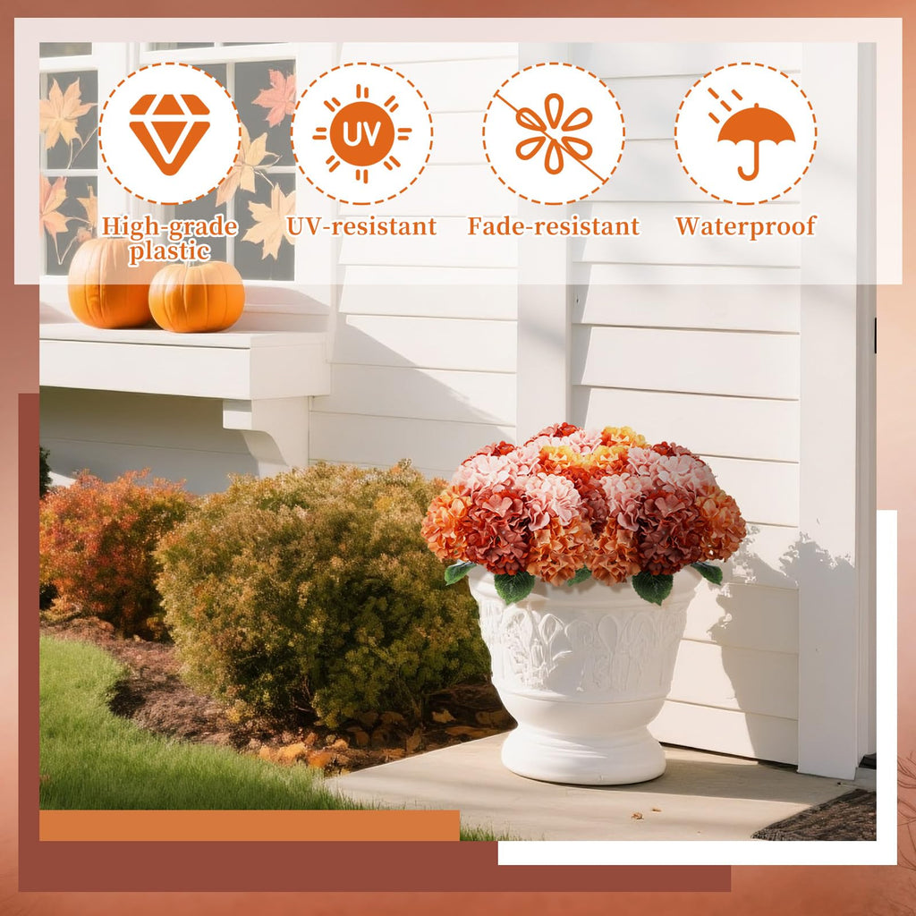 9 Pcs Burnt Orange Fall Artificial 23.6"