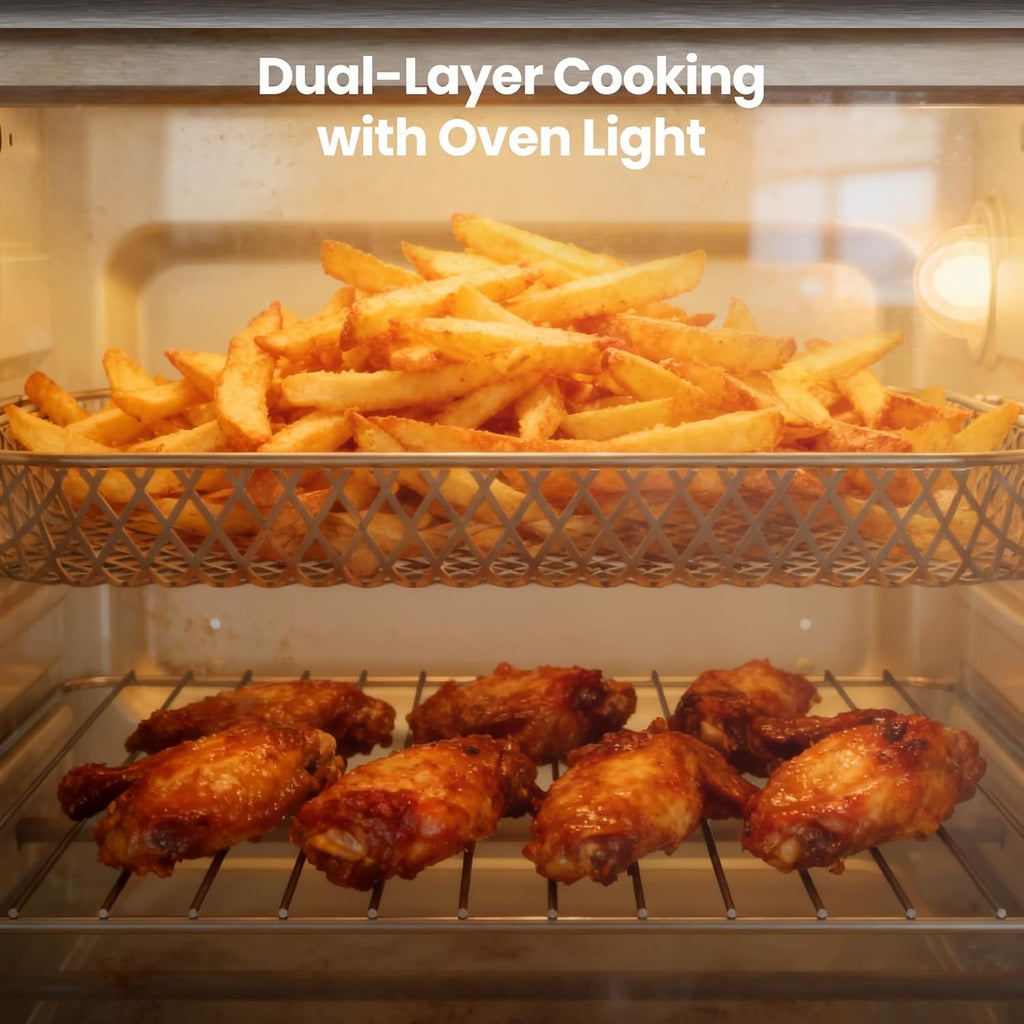 18QT Air Fryer Toaster Oven Combo, 12-in-1 Countertop Convection Airfryer Oven, Adjustable 70 - 450℉ Temperature, Bake