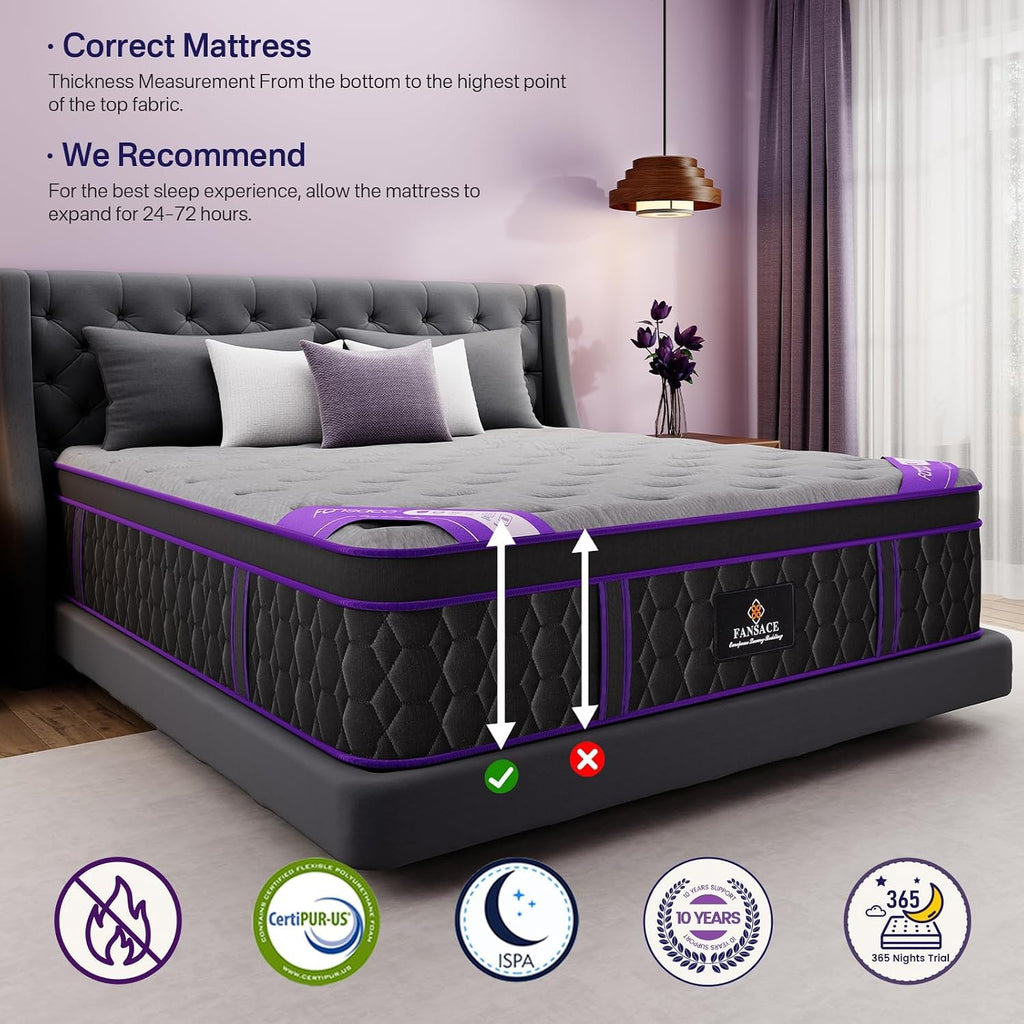(Luxury Hotel) 12 Inch California King Size Hybrid Mattress in a Box Medium | (2026 Upgraded) Mattress with