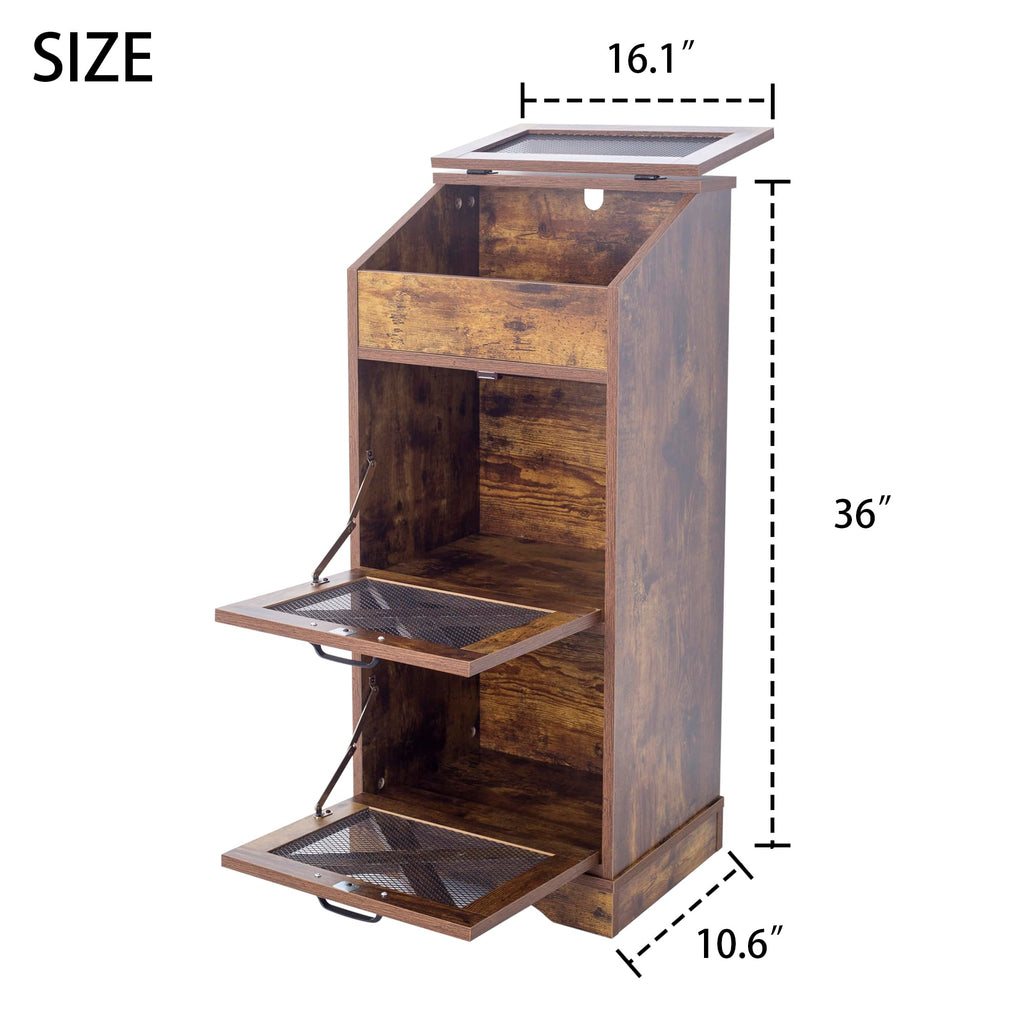 Potato and Onion Storage Cabinet Bin, Brown