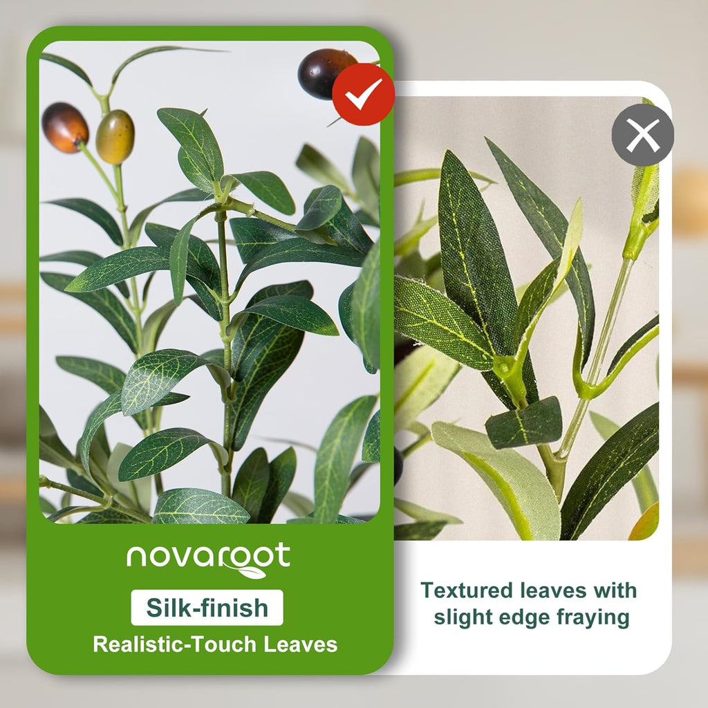 Olive Trees Artificial Indoor, 6FT Tall Faux Olive Tree with Moss and Planter, Artificial Plants Indoor with