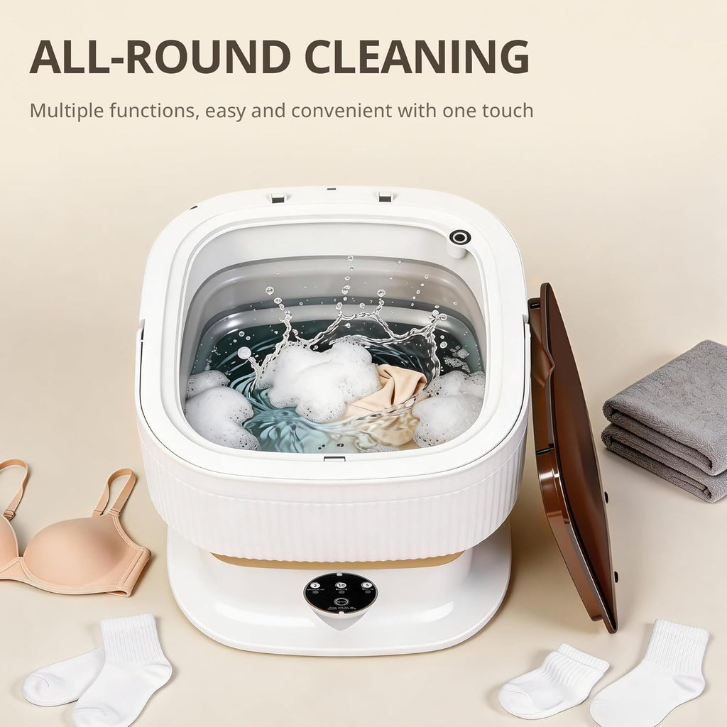 Portable Washing Machine, Mini Washer, 18L Upgraded with Spin Basket, Foldable Design Ideal for Apartment, portable