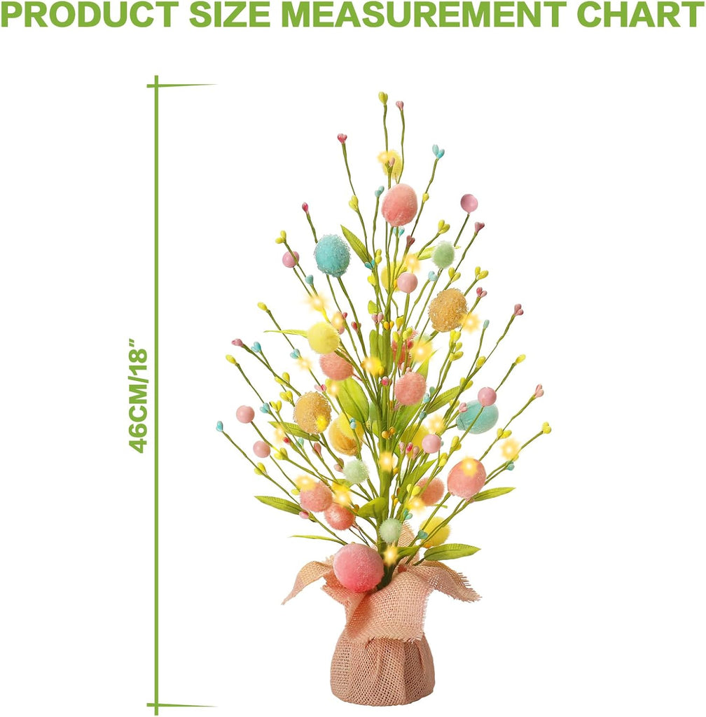 18Inch Easter Egg Tree Decorations Tabletop Spring Indoor Decor