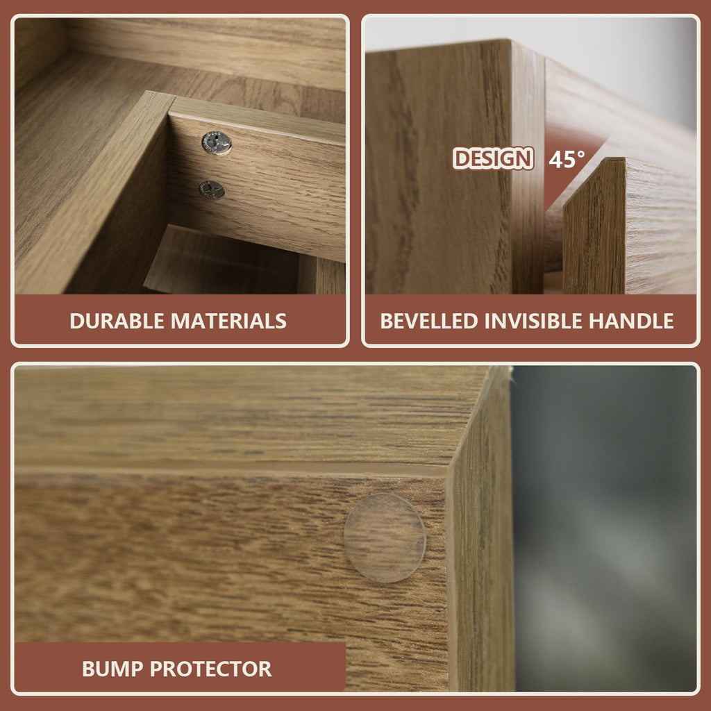 Wall-Mounted Bathroom Vanity with Sink and 2 Soft-Close Drawers