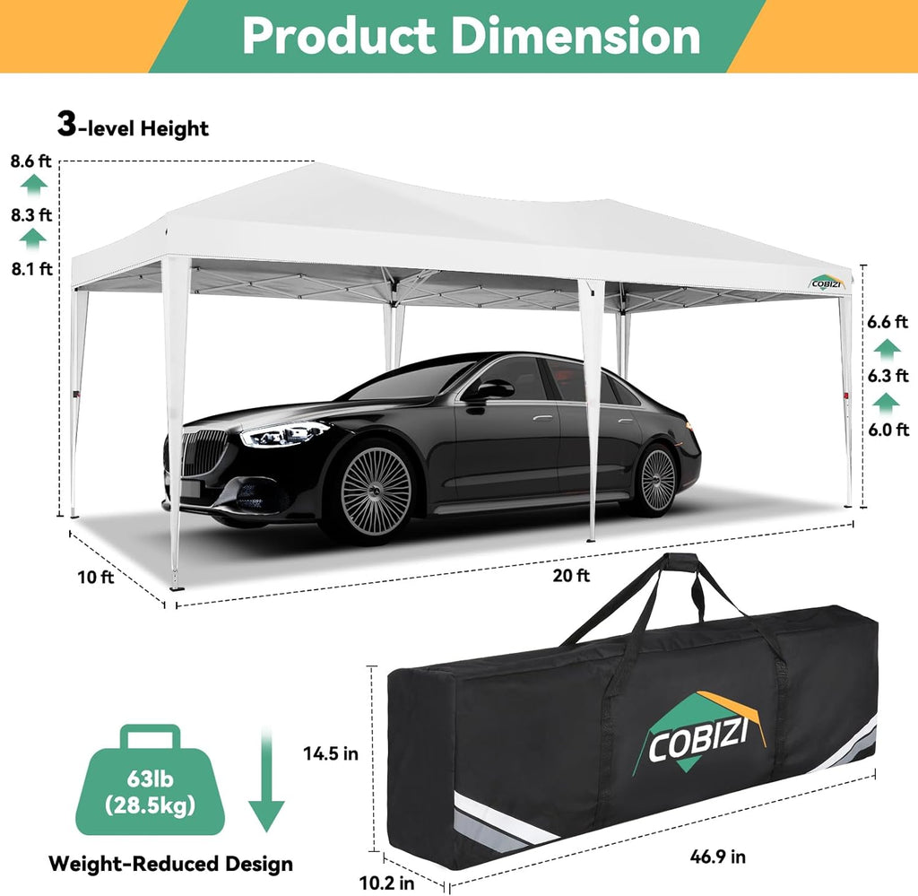10x20 FT Pop up Canopy Tent with Sidewalls, Party Tents for Parties, Carpas para Fiestas