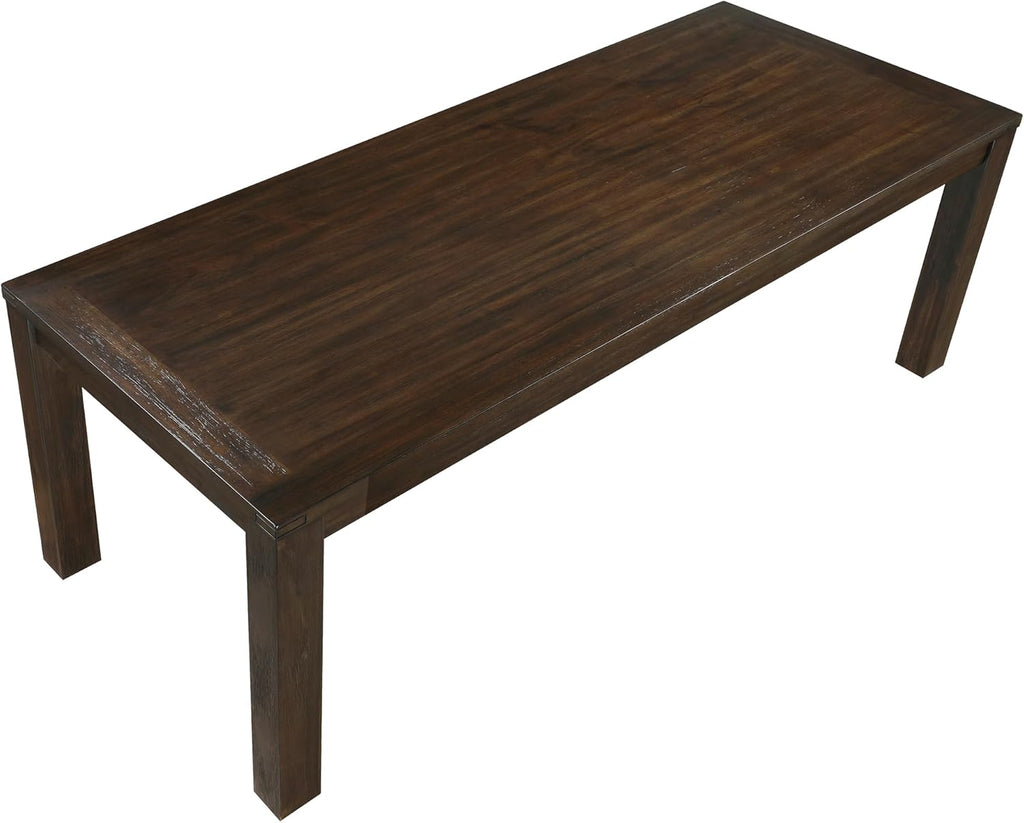 79" Dining Table for 8, Modern Rectangular Dining Room Table, Solid Acacia Wood Dining Table, Modern Wood Table with Solid Wood Leg for Kitchen/Dining/Living Room, Easy Assembly, Dark Brown