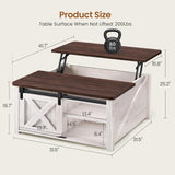 31.5" Lift Top Coffee Table with Storage, Square Coffee Tables