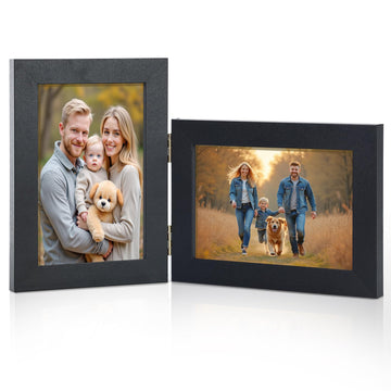 4x6 Double Hinged Picture Frame with Real Glass