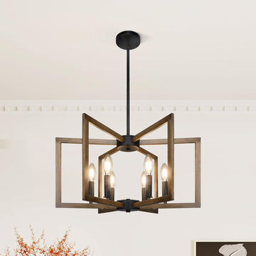 Modern Farmhouse Pendant Lights Island, Vintage Geometric Dining Room Lighting Hanging, Industrial Chandelier