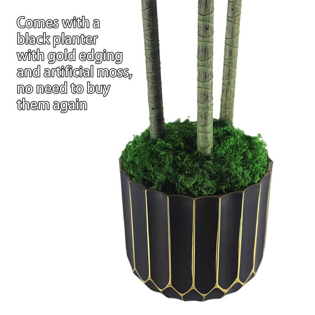 4FT (48 Inch) Faux Dracaena Tree with Black Pot:Tall Artificial Floor Plant