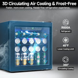 50 Can Beverage Refrigerator Cooler - 1.3 Cu.Ft Mini Fridge with Glass Door, Sod