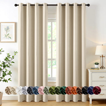 Blackout Curtains 2 Panels 50 x 84 Inch Long Cream Beige