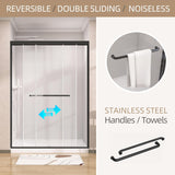Shower Door 44-48 in. W x 75 in. H Semi-Frameless Double Sliding Glass Shower Doors
