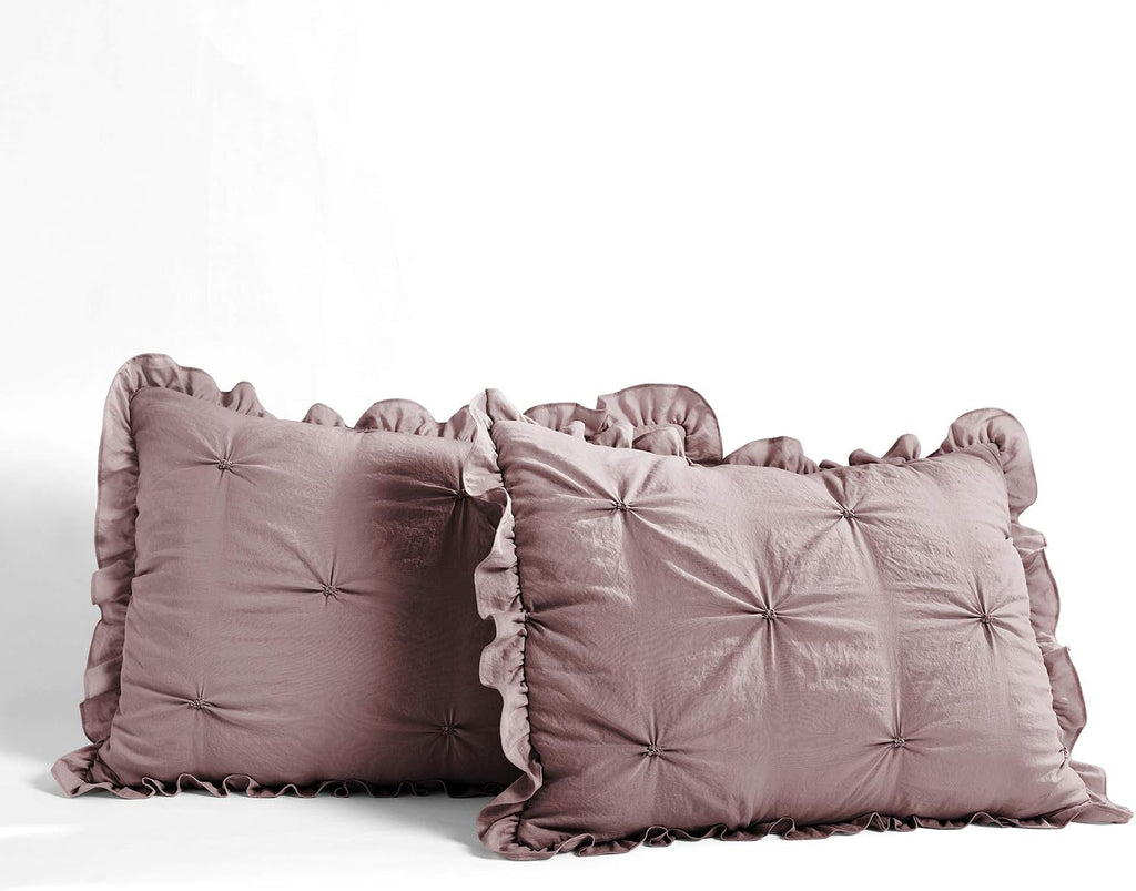 Ruffle Skirt Bedspread Set - Luxe 3 Piece Ruffled Bedding Set - Traditional Glam & Farmhouse Inspired