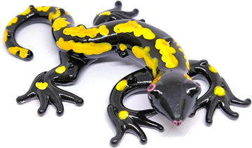 Blown Glass Salamander Figurine Lampwork Animal Collectible and Garden Decor Ornament