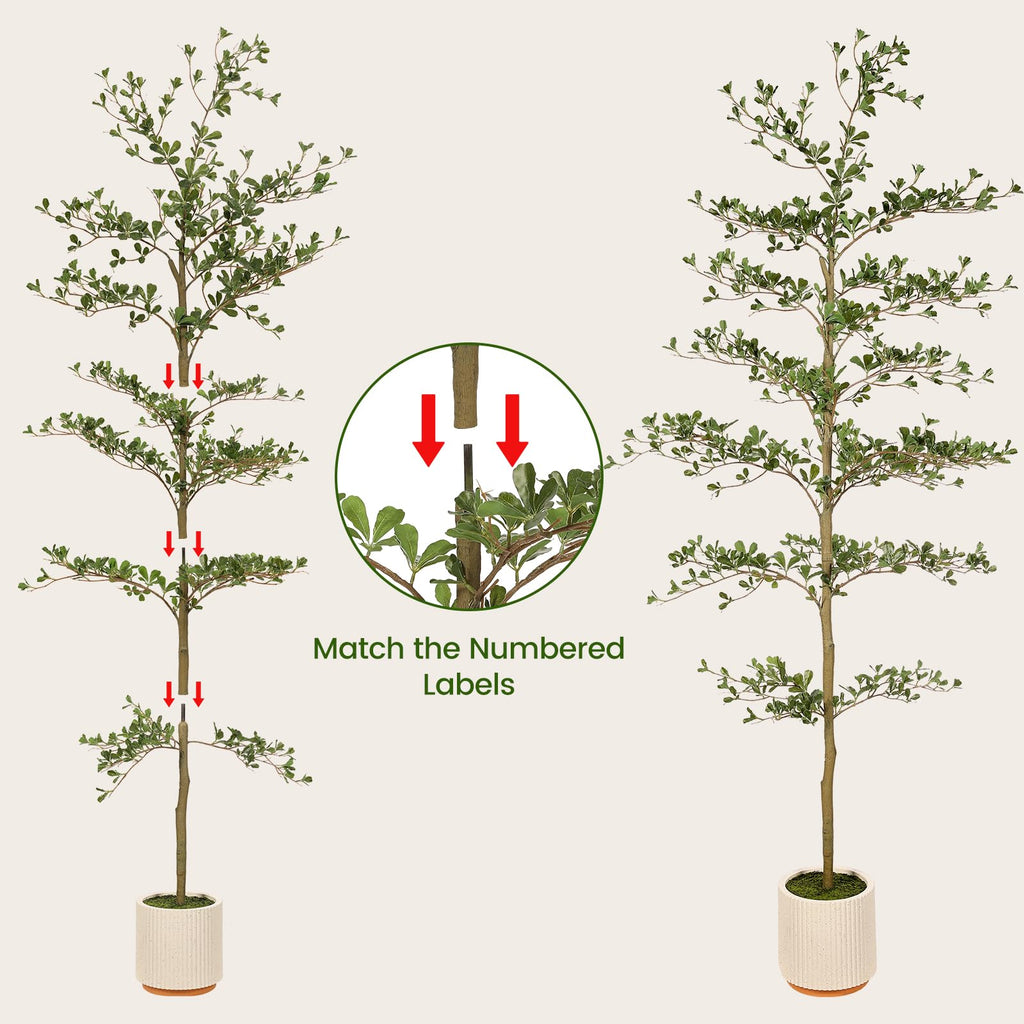 Faux Black Olive Tree 7ft with Natural Branches and Realistic Leave | Realistic Artificial Shady Lady Tree 7 Feet
