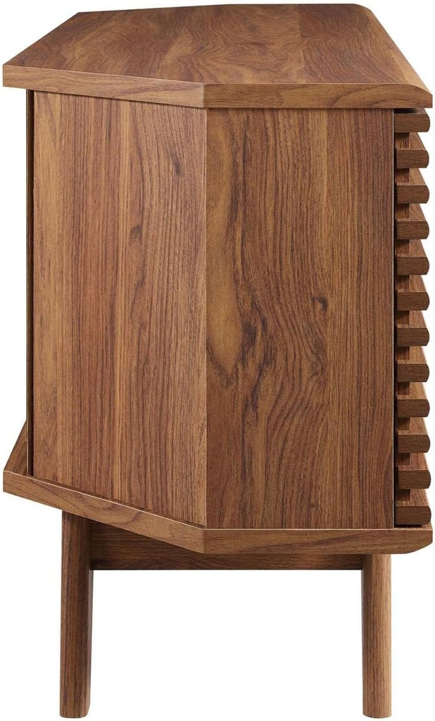 Render Mid-Century Modern Low Profile Corner Media TV Stand in Wal, 15 46 23