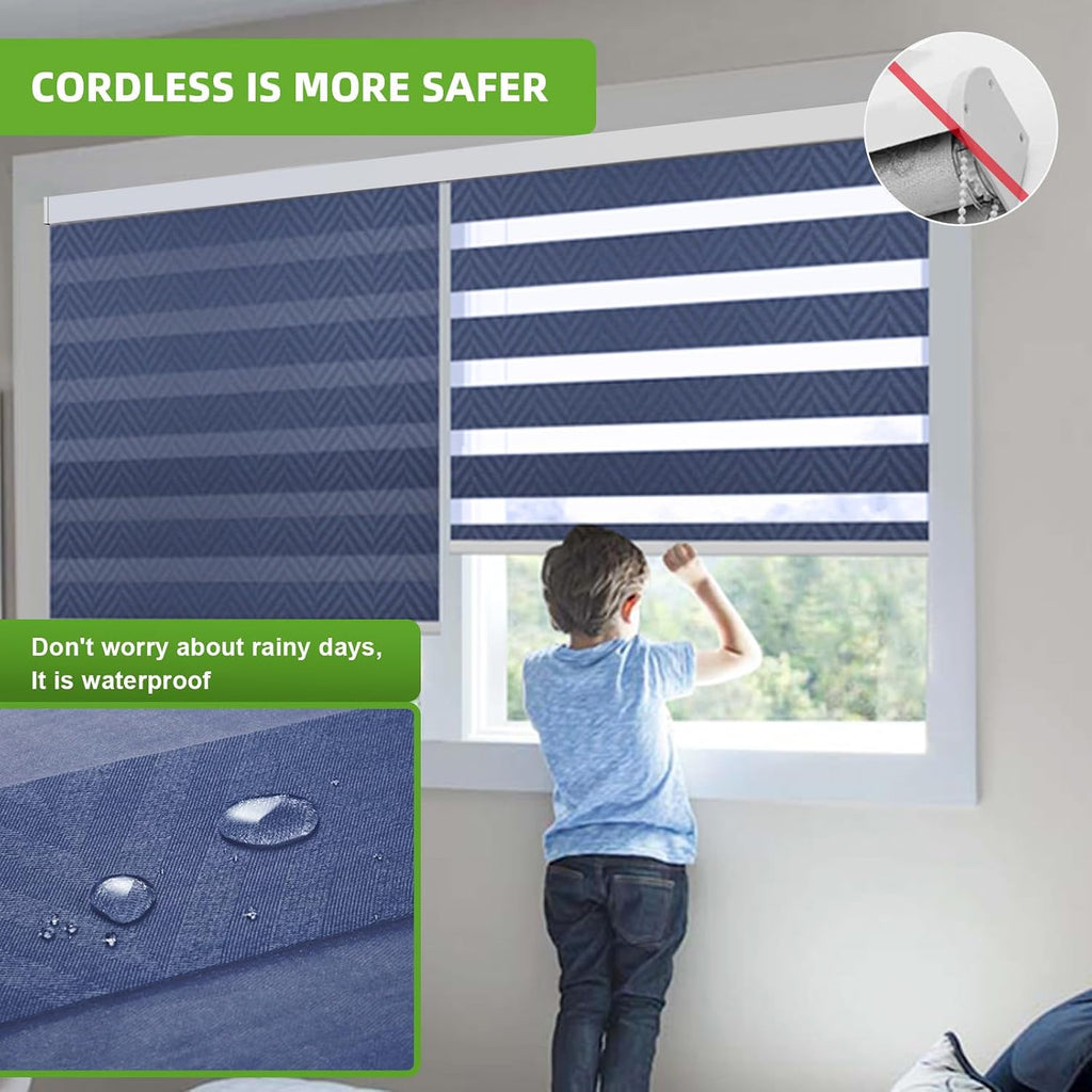 Custom Cordless Zebra Blind,Anti-Ultraviolet Curtains, Energy-Saving Roller Blinds, Suitable for Windows, Family