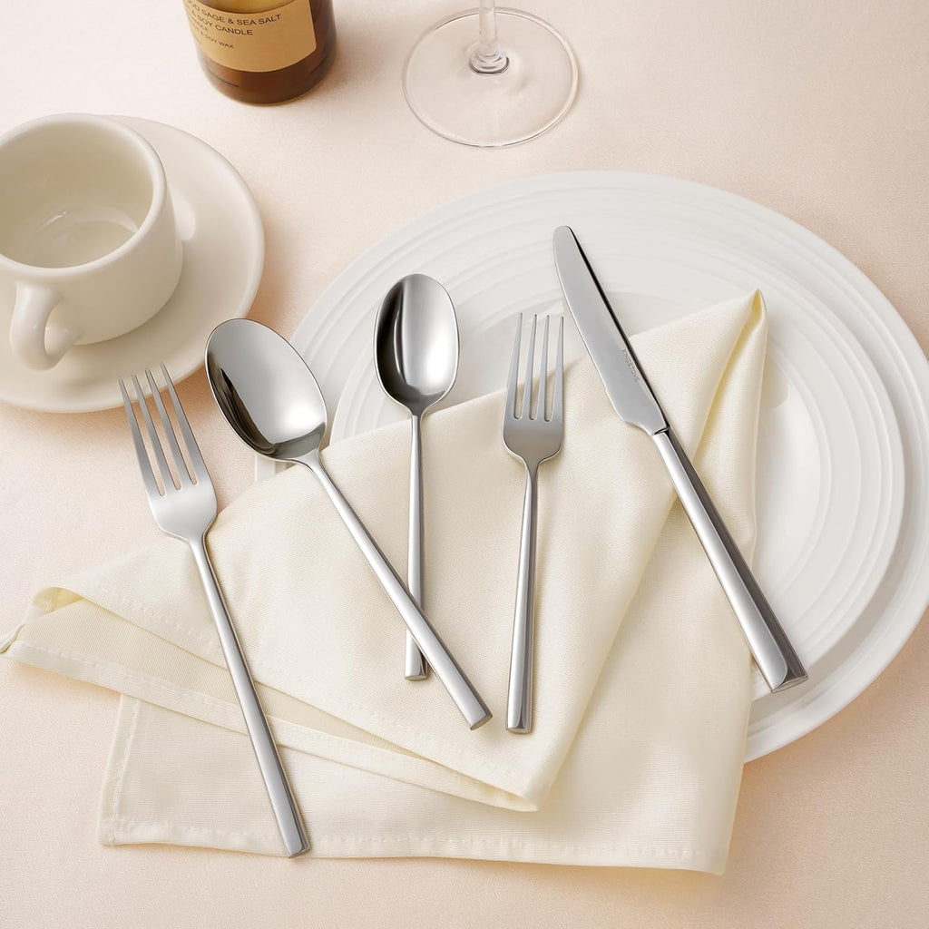 Silverware Set, 40-Piece Forged Flatware Cutlery Set Premium Stainless Steel, Service for 8