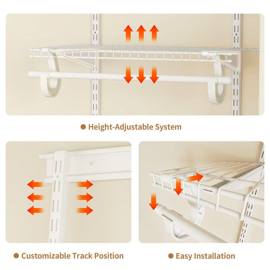2-4 Ft. White Custom Insert Wire Closet Organizer System Kit