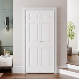 32" x 80" Paintable Bifold Door, 3-Panels Closet Doors with Hardward Kits, White Primed Surface Read