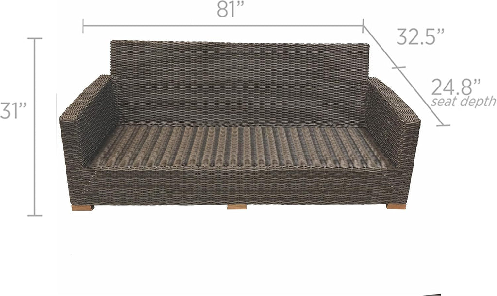 Sanibel Deep Seating Wicker Sofa, Frame Only (SBS3FO)