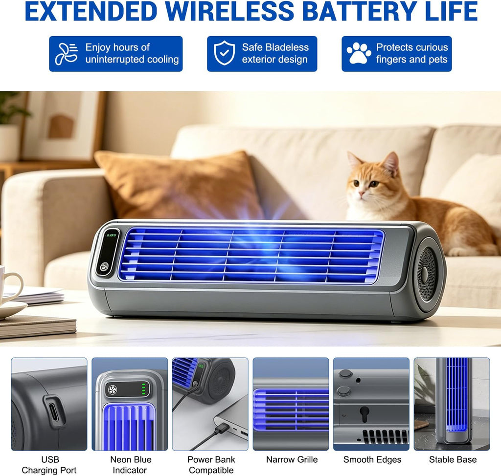 2026 Upgrade Cooling Ace Portable Air conditioner, Adjustable Cooling Fan with 3 Speeds & LED Touch Screen
