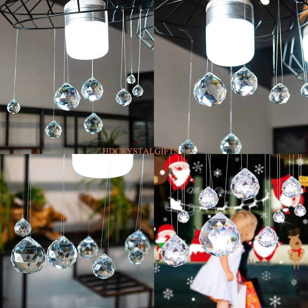 20Pcs Clear Crystal Ball Prism Suncatchers for Window Hanging,40mm - Rainbow Maker,Prisms,Sun Catcher Indoor Window