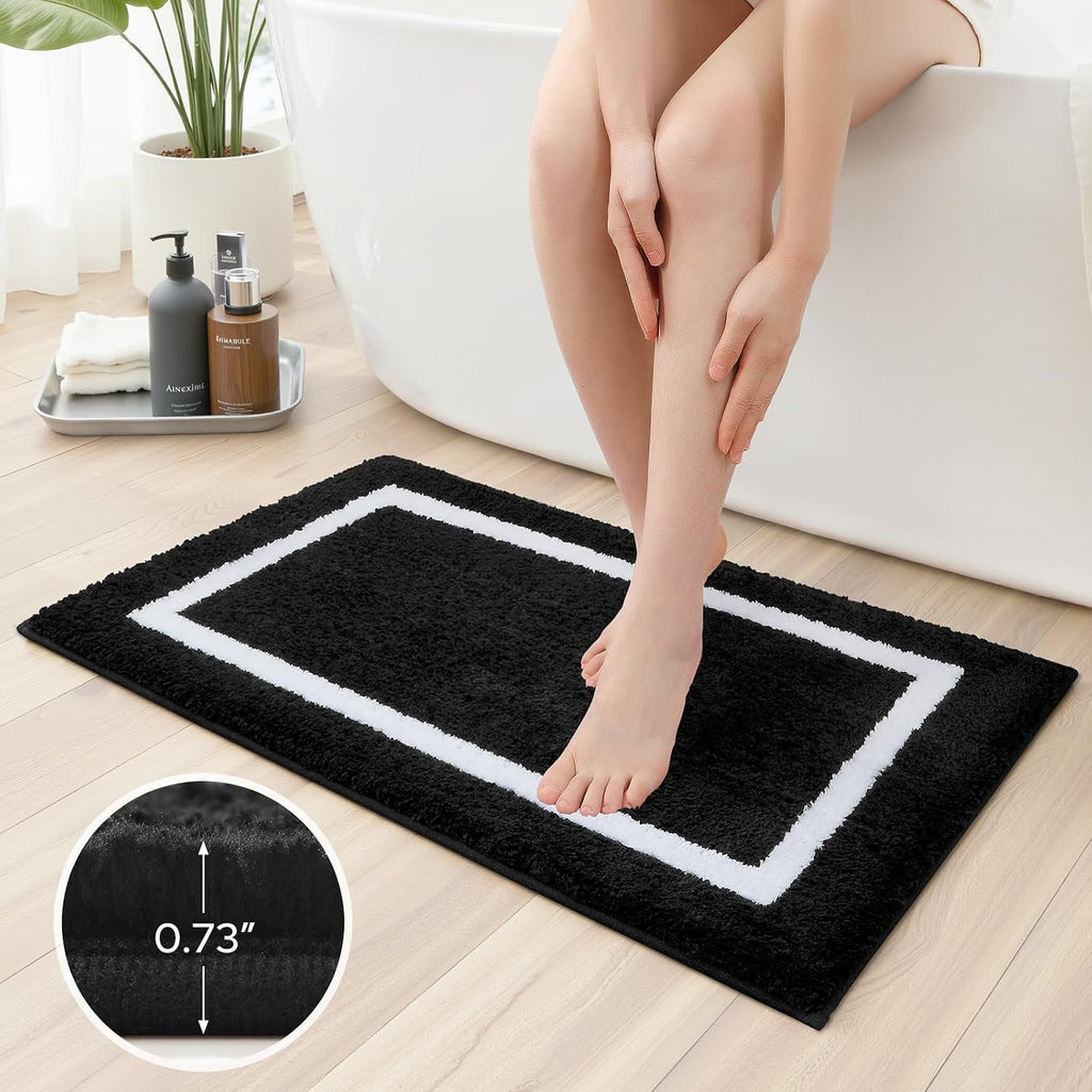 Bathroom Rugs Sets 2 Piece, Super Soft and Absorbent Microfiber Tufted Bath Mats, Non-Slip and Machine Washable Bath