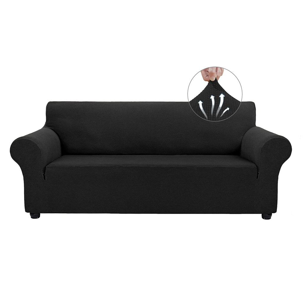 Stretch Couch Covers for Sofa Washable, 3 Cushion Couch, Black