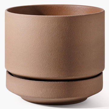 12 Inch Pots for Plants with Saucer | Ceramic Outdoor & Indoor Planter Pot for Plants | Drainage Hole, Mesh Pad