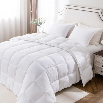 Queen Comforter Set, Reversible,Goose Down Alternative,All Season