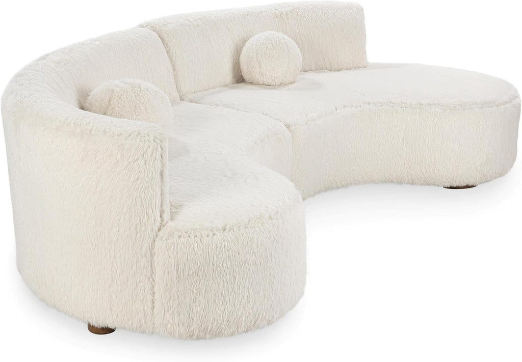 Classic Concepts Octavia Upholstered Fabric Sectional in Vanilla
