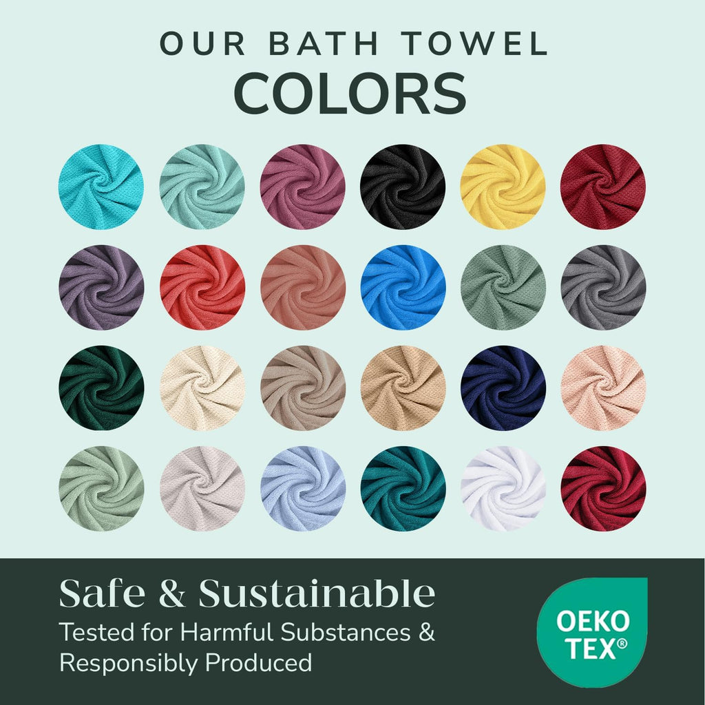 & Stitch 100% Cotton 625 GSM Bath Towel Set of 6, Ultra Soft Highly Absorbent 2 Bath Towels, 2 Hand Towels & 2
