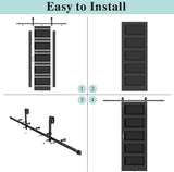 72"(Double 36") x 84" Sliding Barn Door, 5-lite Panel Barn Door with Hardware Kit, MDF & Waterproof 