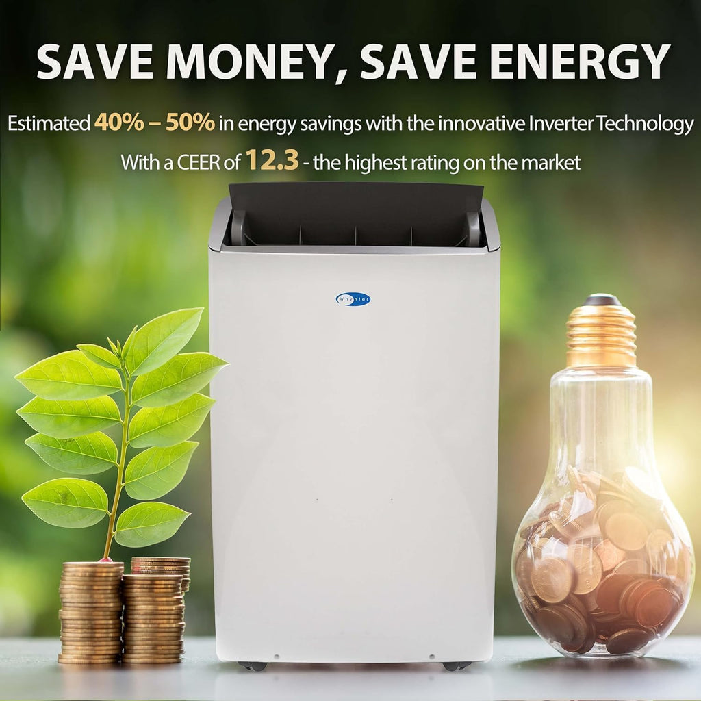 ARC-1230WN 14,000 BTU (12,000 BTU SACC) NEX Inverter Dual Hose Cooling Portable Air Conditioner, Dehumidifier