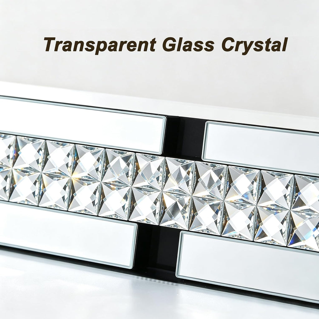 Crystal Decorative Wall Mirror , 36 X 24 Inches Large Mirror for Wall Decor with Beveled Edge, Rectangle Elegant Wall