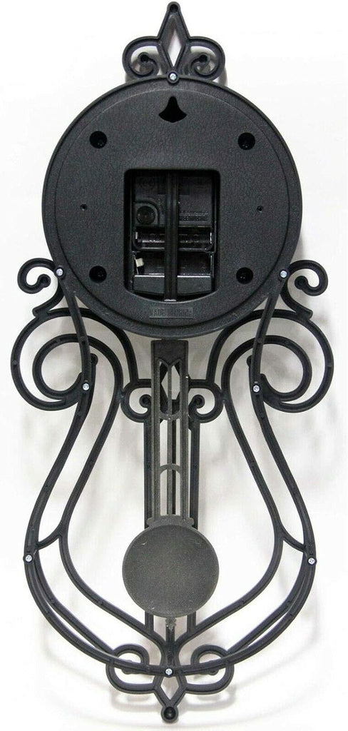 Infinity Instruments 20 inch x 9 Inch Classic Traditional Vintage Rustic Farmhouse Pendulum Non-Ticking Silent Battery Operated Easy to...