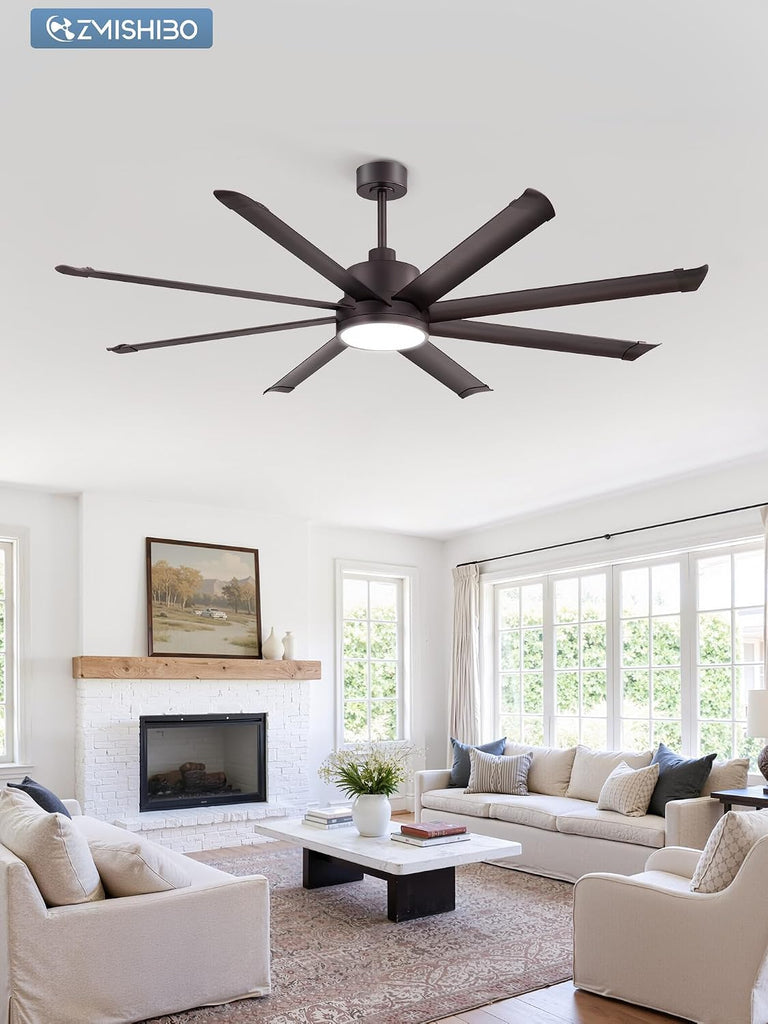 72" Ceiling Fan with LED Light and Remote - Oil Bronze