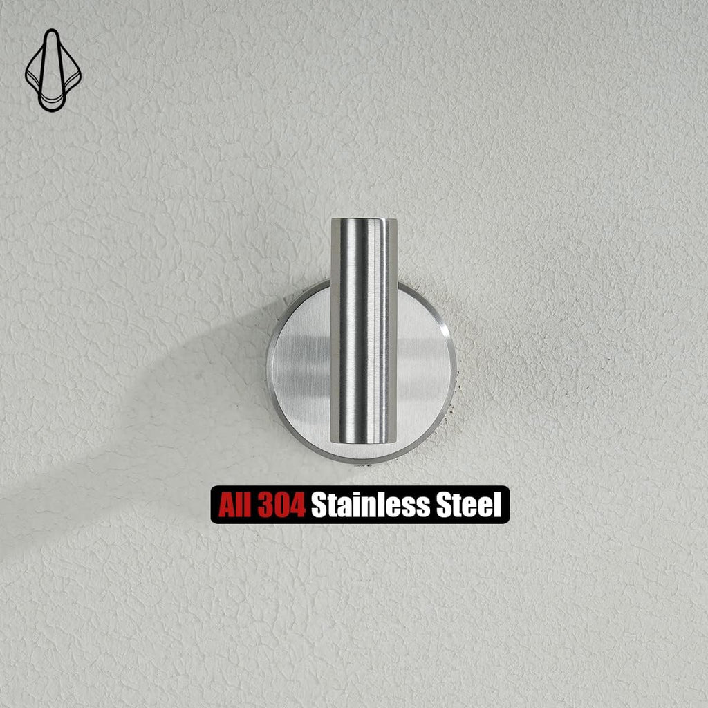 Bath Hardware Towel Bar Accessory Set, 5-Piece Bathroom Accessories Fixtures Set Brushed Finished Wall Mount Includes