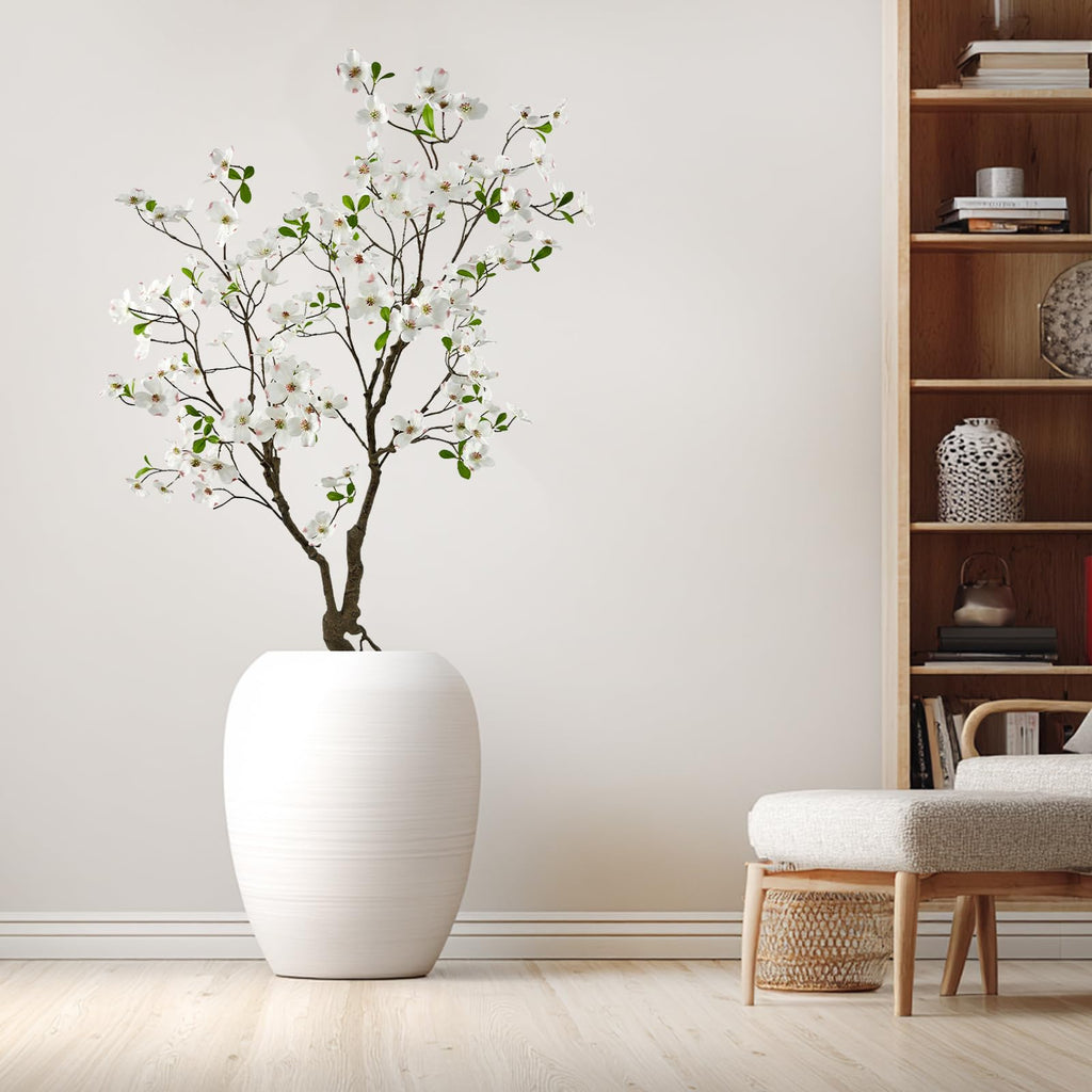 5ft Artificial White Dogwood Potted Flowering Tree