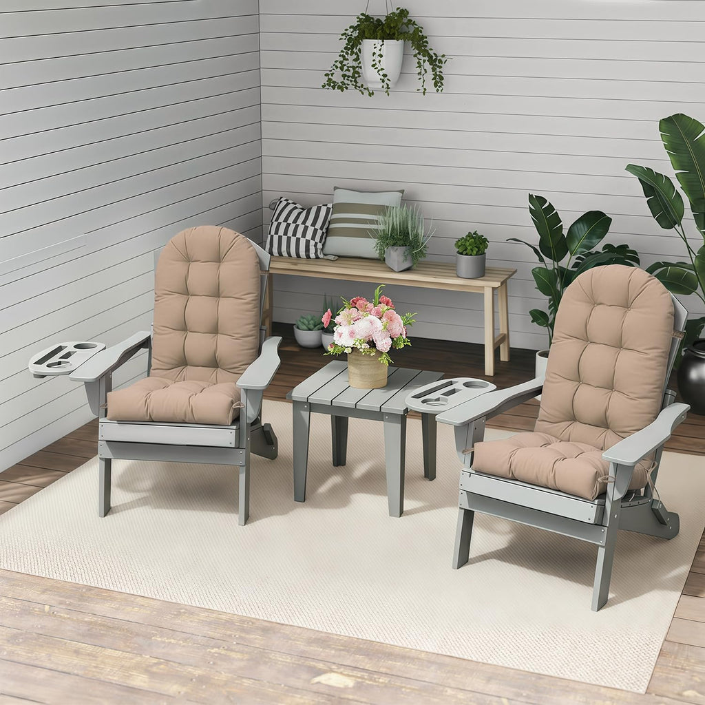 Outdoor Adirondack Chair Cushion Set of 4, Patio Chair, Khaki