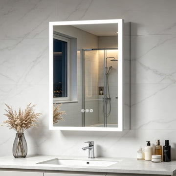24"×30" Led Lighted Medicine Cabinet with Mirror