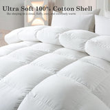 Feather Comforter Twin, Filled with Feather and Downfiber, All Season White Fluffy Duvet Insert