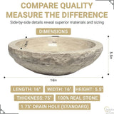 Shades of Nature Travertine Bathroom Sink - Modern Above Counter Bathroom Vessel Sink