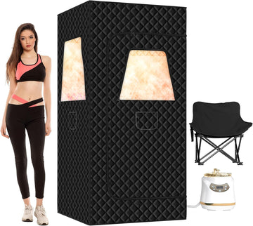 Portable Steam Sauna Box with 3L & 1500W±10%, Personal Sauna Tent with 9 Adjustable Heat Levels
