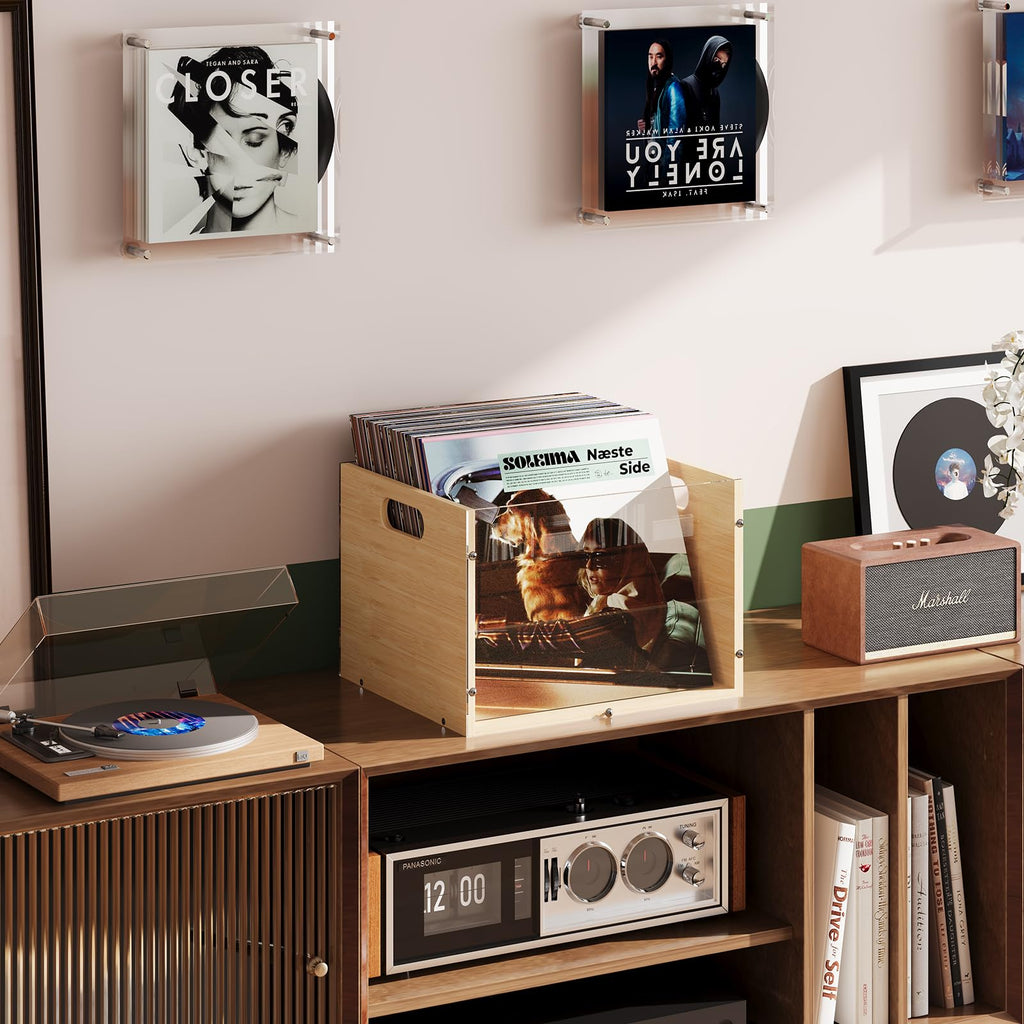 Vinyl Record Storage Crate, Visible Vinyl Record Holder