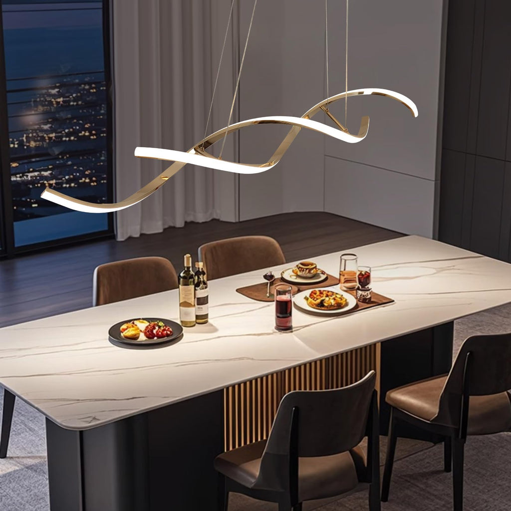 43" LED Chandelier Dimmable Gold Light Dining Room Kitchen