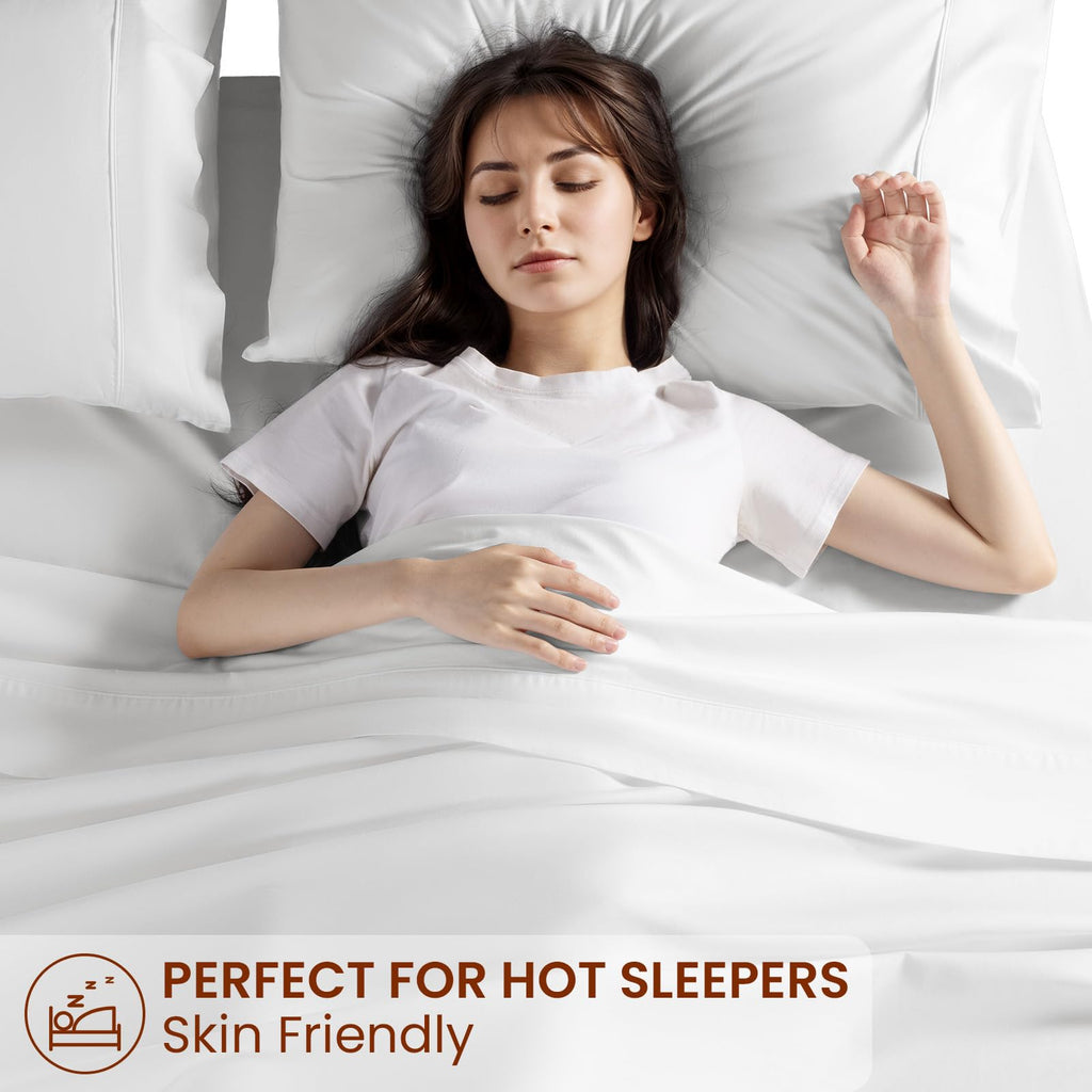 1500 Thread Count Sheets 100% Egyptian Cotton Sheets Set 16 Inches Deep Pocket Queen Size Bedding 4 Pcs Sets (Queen