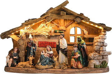 Nativity Set Indoor, Lighted Nativity Scene for Christmas Decoration